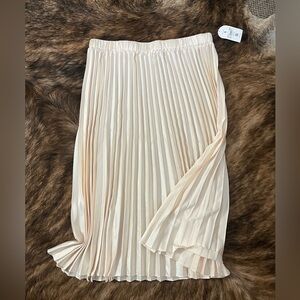 ARULA Cream A-Line Pleated Skirt